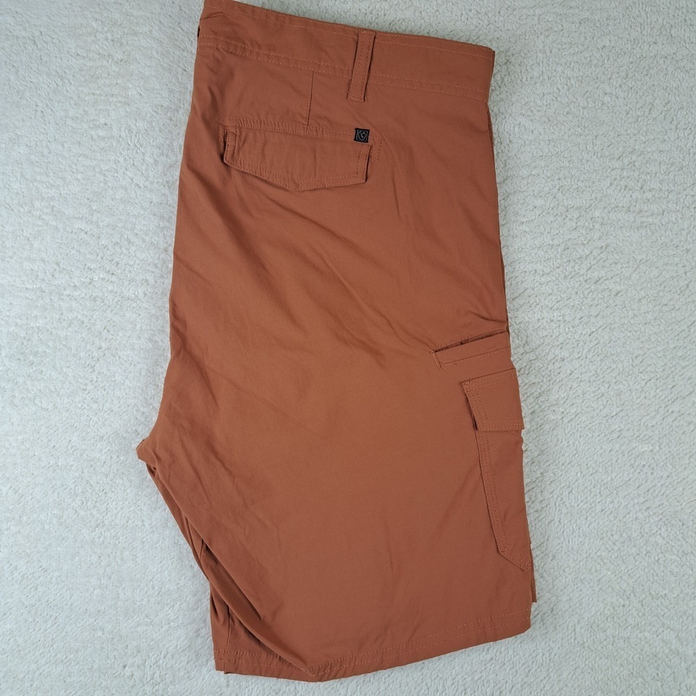 Burnside Sz 40 Shorts Burnt Orange Chino Utility Flat Front Streetwear Golf Y2K
